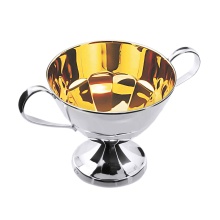 Silver Sugar Bowl - 'Amalia' Series. Hypoallergenic 925 Silver, 999 (24kt) Gold Plating