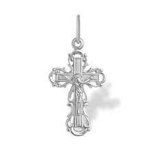 All-Seeing Eye white gold cross | Golden Flamingo