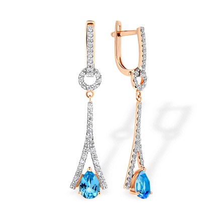 Blue Topaz Drop Earrings