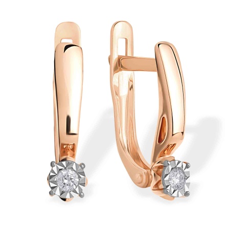 Rose gold diamond bar on sale earrings