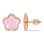 Flora-inspired Pink Nacre and Diamond Studs. Hypoallergenic 585 (14K) Rose Gold, Screw Backs