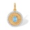 Blue Topaz and Diamond Ribby Gold Pendant. Hypoallergenic Cadmium-free 585 (14K) Rose Gold