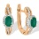 'Fusion of Emotions' Emerald and Diamond Earrings. Hypoallergenic Cadmium-free 585 (14K) Rose Gold