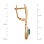 Festive Dangle Emerald and Diamond Earrings. Hypoallergenic Cadmium-free 585 (14K) Rose Gold. View 2