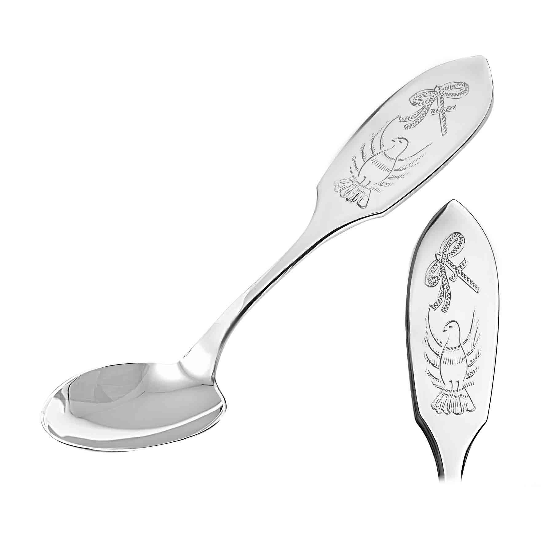 Kids' Silver Tableware. Hypoallergenic 925/999 Silver, Hand Engraving. Baby  Christening Silver Spoon