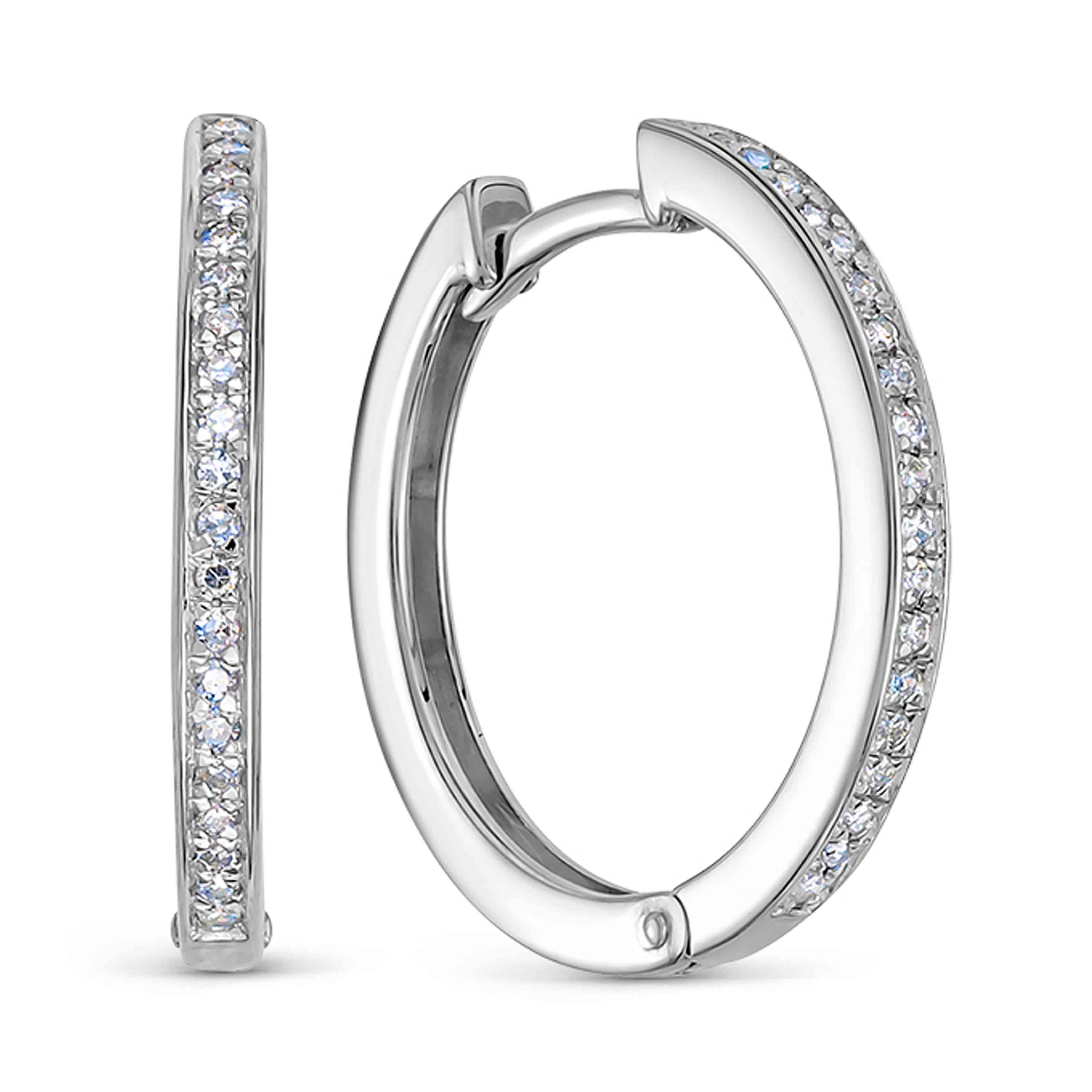 14K Yellow Gold Round Hoop Earrings with Black Rhodium and Pave Diamonds