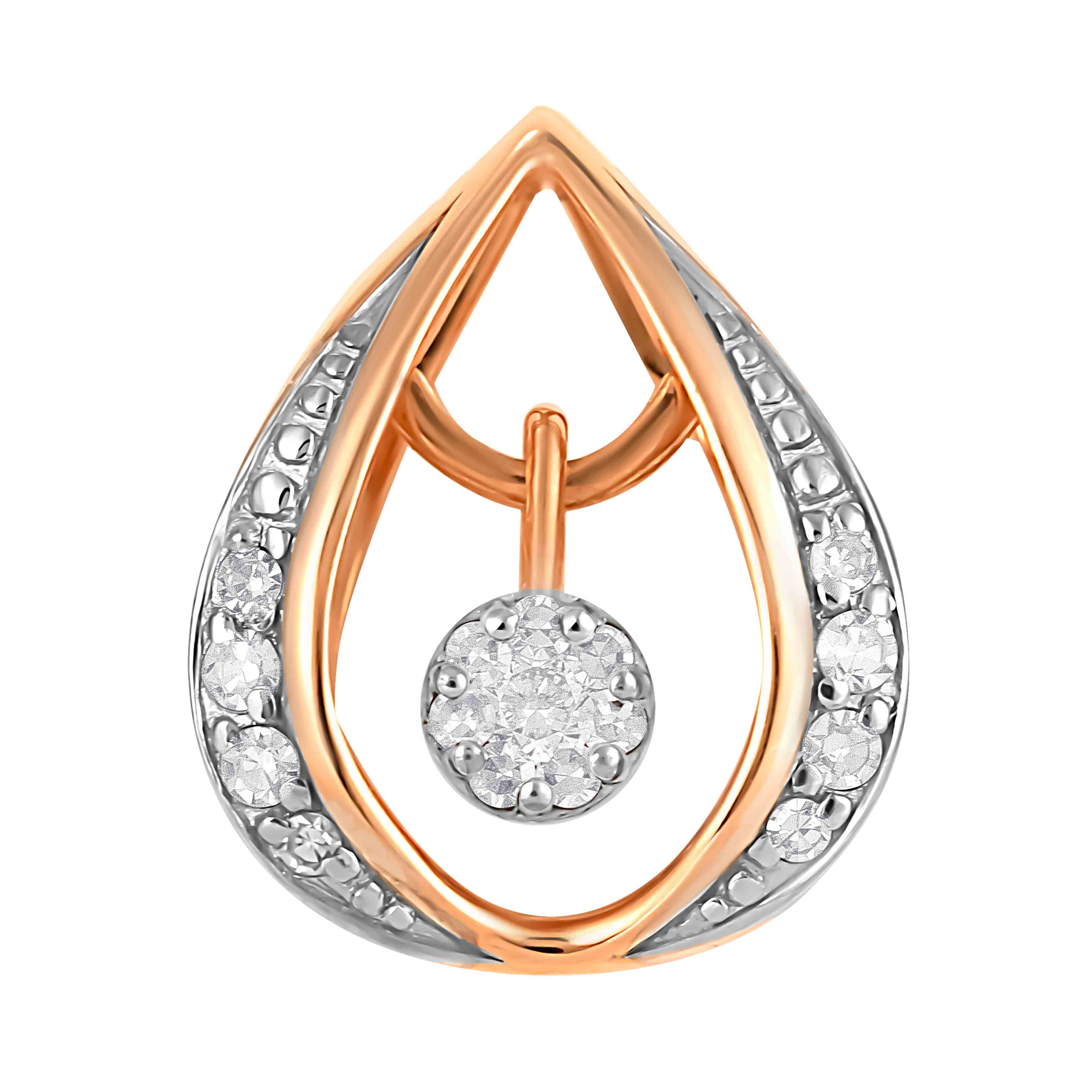 Swaying diamond teardrop pendant in rose gold | Golden Flamingo