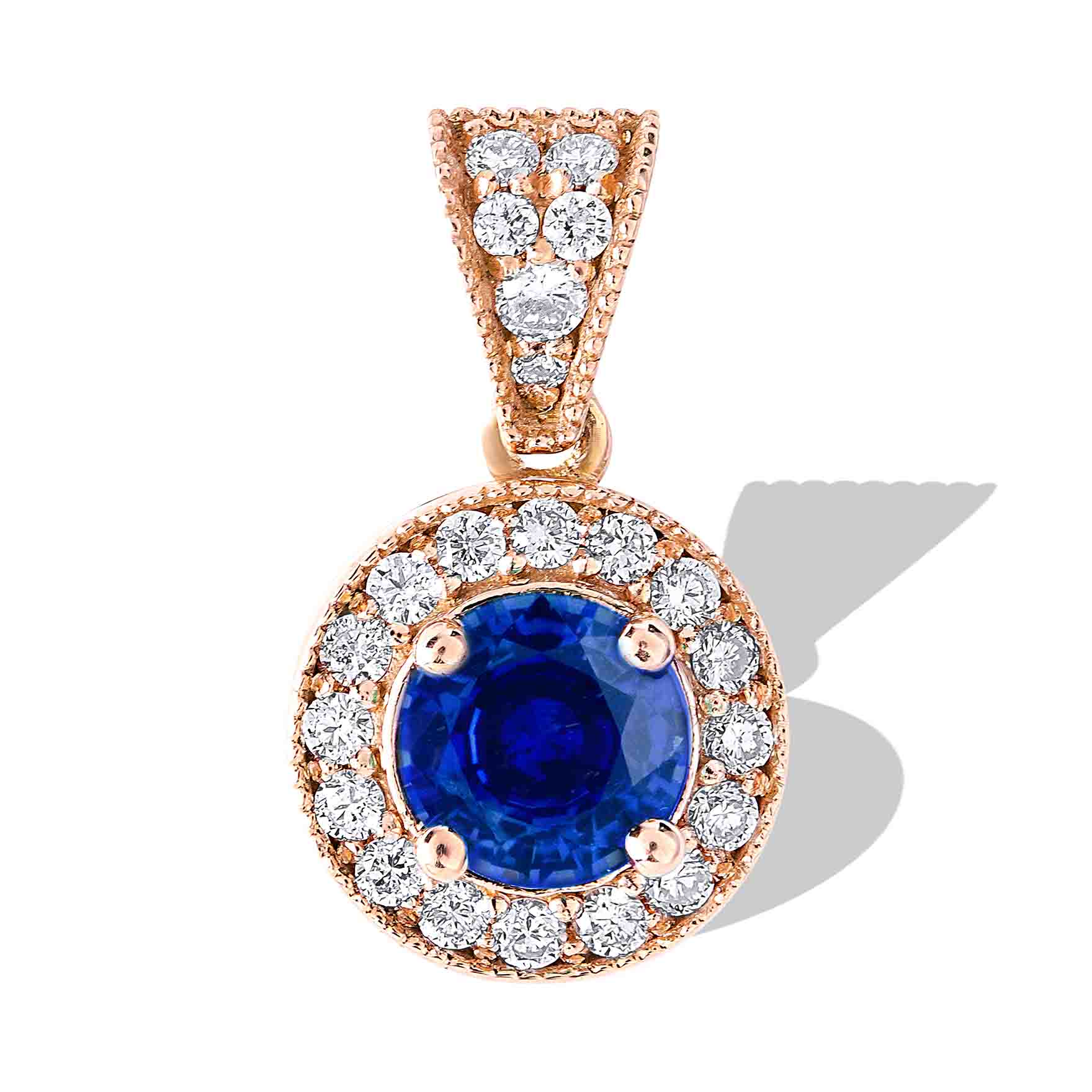 Sapphire rose hot sale gold necklace