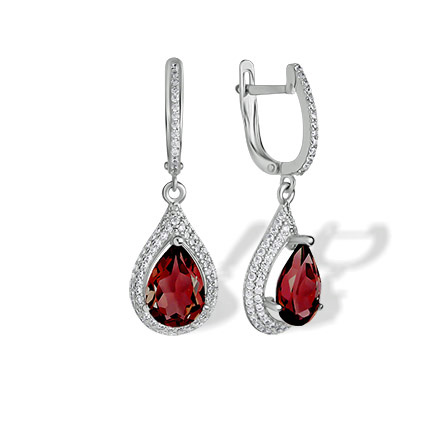 garnet teardrop earrings